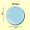 24 Count Light Blue Round Dessert Plates for Baby Showers or Birthdays 7"